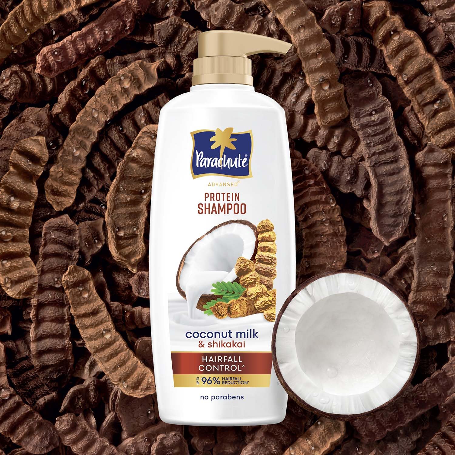 Parachute Advansed Protein Shampoo with Coconut Milk & Shikakai | Up to 96% Hair Fall Reduction & up to 23X Hair Fall Control | Protein Lock Technology | Paraben free | For Men & Women | 650ml