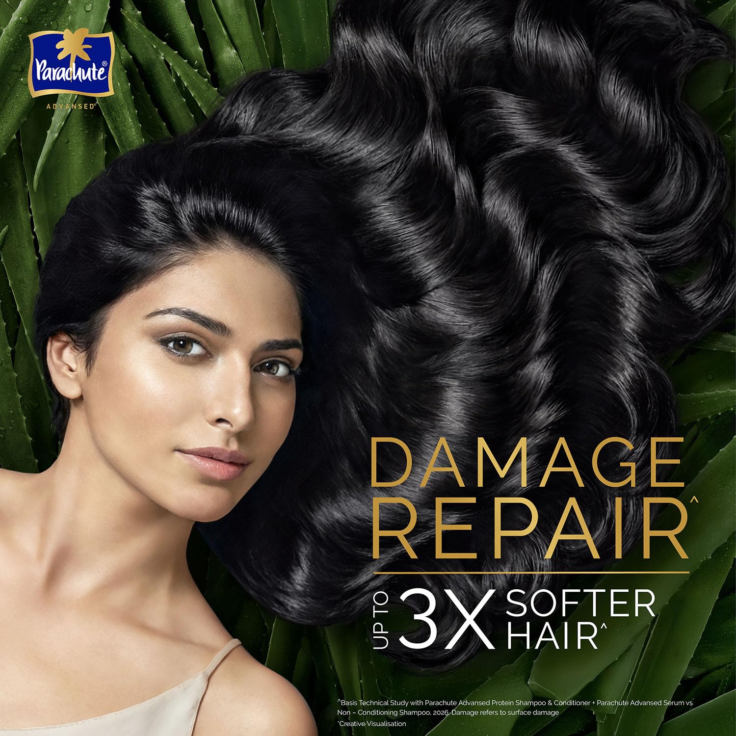 Parachute Advansed Protein Shampoo | with Coconut Milk and Aloe Vera | For up to 100% Damage Repair & up to 3X Softer Hair | Protein Lock Technology | Paraben-Free | For Men & Women | 340ml