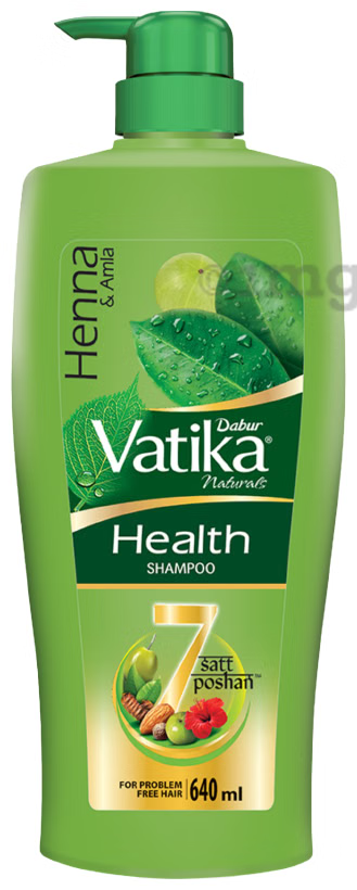 Dabur Vatika Naturals Health Shampoo - 640 ml | 7 Natural Herb Extracts | Contains Henna, Amla & Hibiscus | 90% Hair Fall Control | Everyday Shampoo for Women & Men