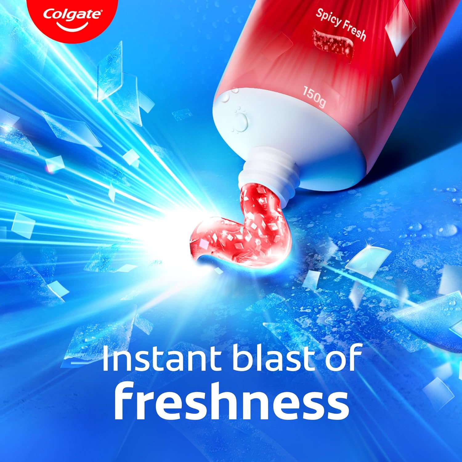 Colgate Max Fresh Toothpaste, Red Gel Paste with Menthol For Tooth Decay Prevention, Cavity Protection, Gum Protection, Whitening, Eliminates Bad Breath (300g, 150g X 2, Spicy Fresh, Saver Pack)