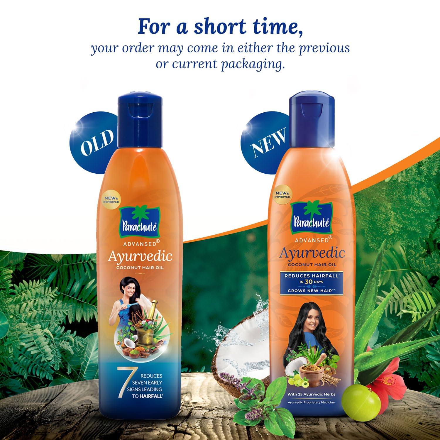 Parachute Advansed Ayurvedic Coconut Hair Oil | for Hair Fall Control & Hair Growth | with Coconut & 25 Ayurvedic Herbs Like Amla, Neem, Bhringraj, Brahmi, Methi Etc | Clinically Proven | 300Ml