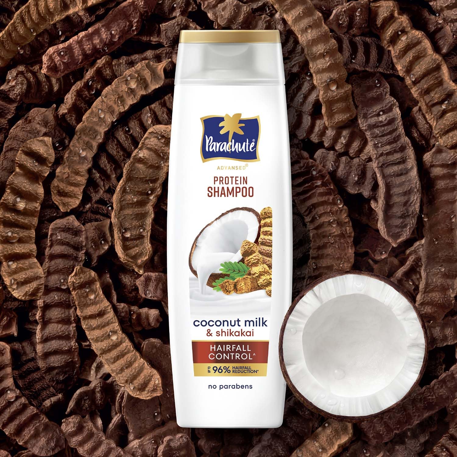 Parachute Advansed Protein Shampoo with Coconut Milk & Shikakai | Up to 96% Hair Fall Reduction & up to 23X Hair Fall Control | Protein Lock Technology | Paraben free | For Men & Women | 170ml