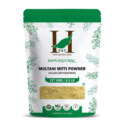 H&C Herbal Ingredients Expert Natural Multani Mitti Powder (Bentonite Clay) – For Face Pack 227g