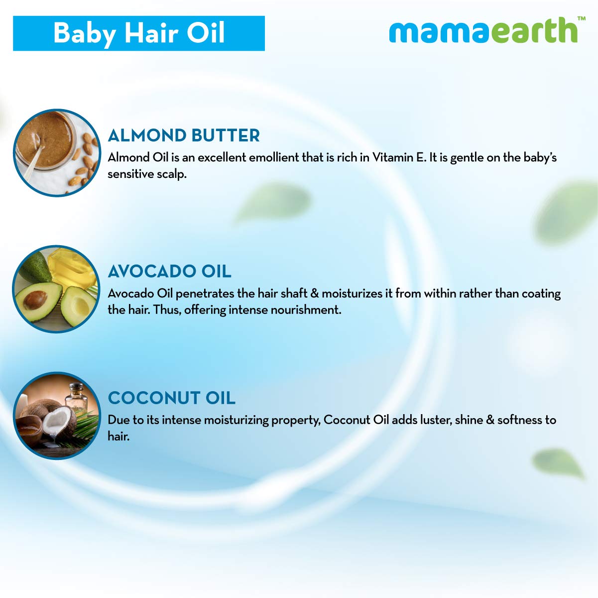 Mamaearth Nourishing Baby Hair Oil, with Almond & Avocado Oil - 200 ml