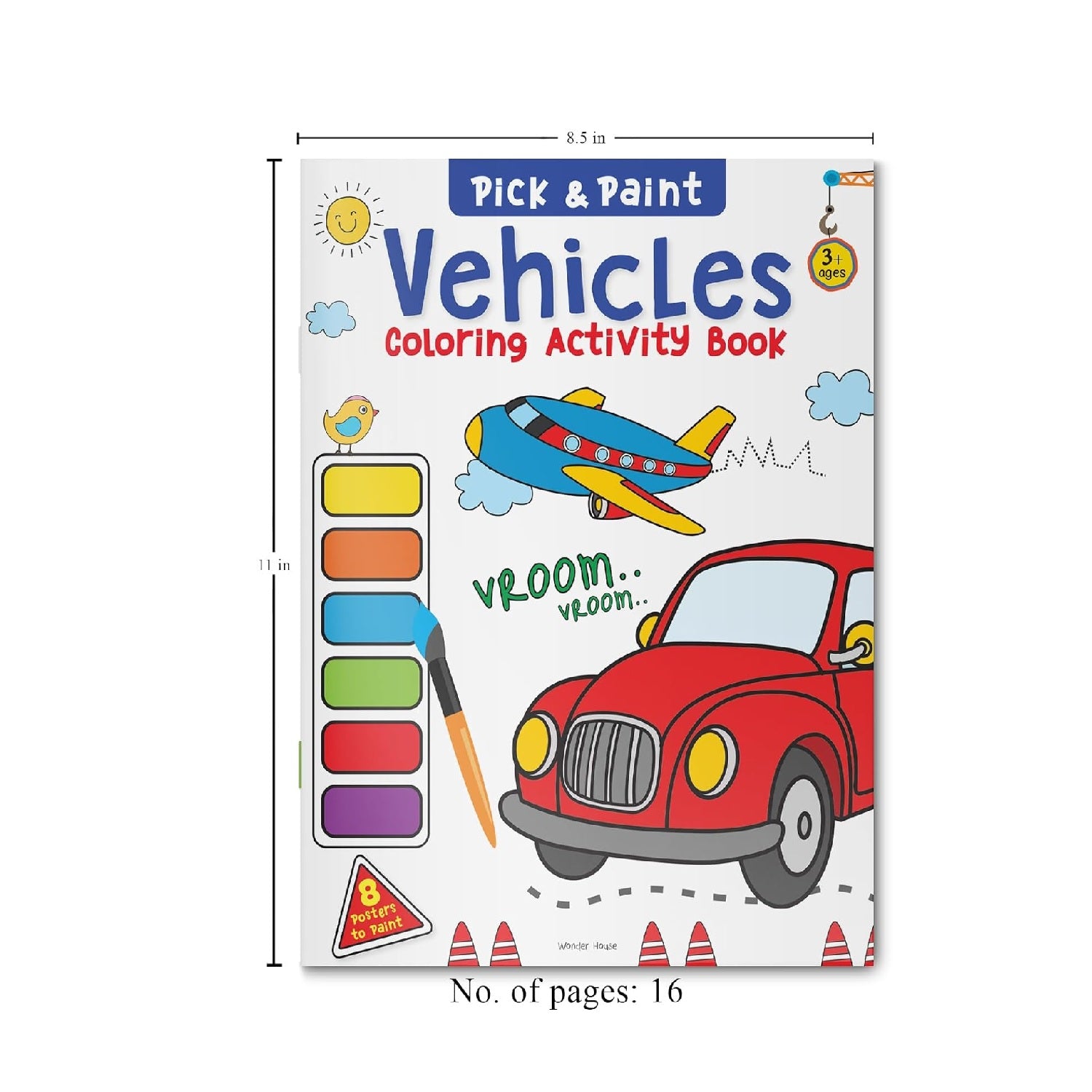 Pick and Paint Coloring Activity Book For Kids: Vehicles Paperback – Coloring Book