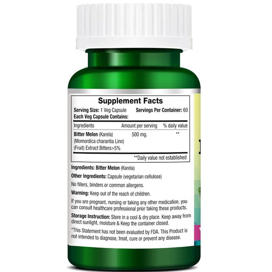 Morpheme Remedies Bittermelon (Karela) 500mg Extract 60 Veg Caps