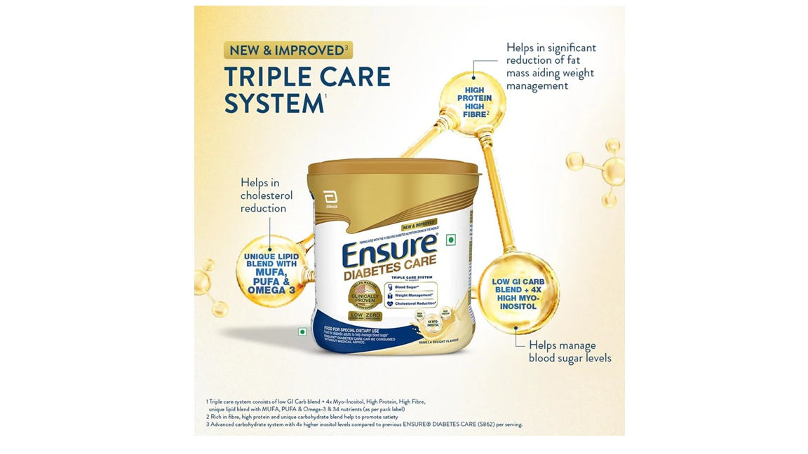 Ensure Diabetes Care Powder Vanilla Flavour - Sugar Free Health Drink - Refill - 950gm