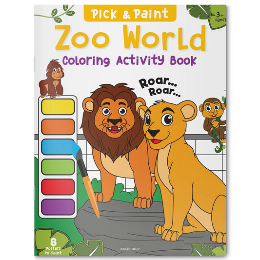 Pick and Paint Coloring Activity Book For Kids: Zoo World Paperback – Coloring Book