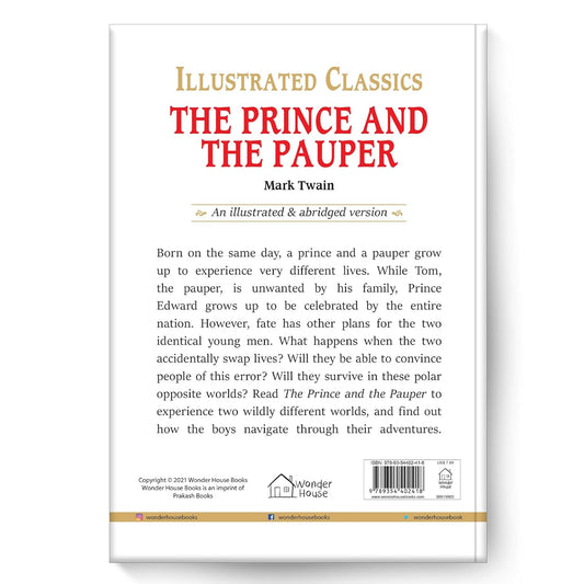 The Prince and the Pauper : Illustrated Abridged Children Classics English Novel with Review Questions Hardcover  Book