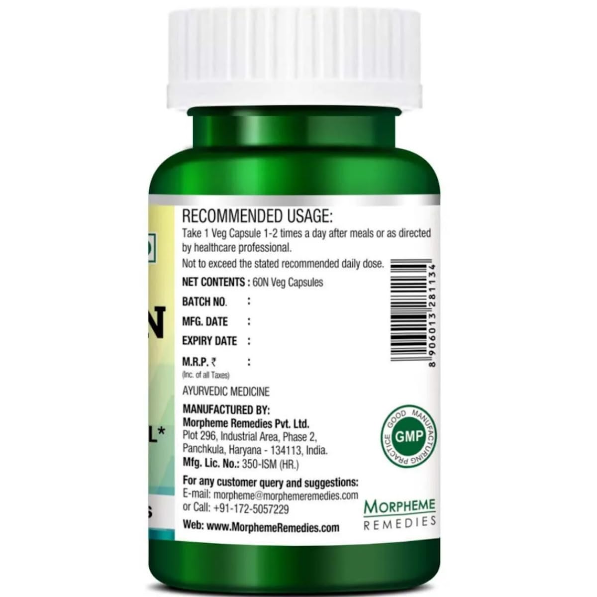 Morpheme Remedies Bittermelon (Karela) 500mg Extract 60 Veg Caps