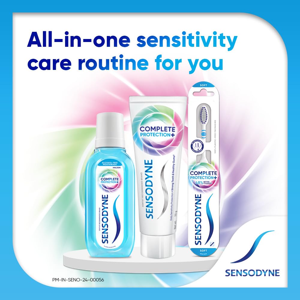 Sensodyne Toothpaste Complete Protection+ | All-in-One Daily Sensitivity Protection Tooth Paste Combo Pack - 140gm (70gm x 2) | Dentist Recommended
