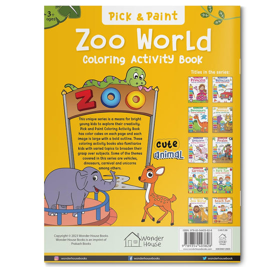 Pick and Paint Coloring Activity Book For Kids: Zoo World Paperback – Coloring Book