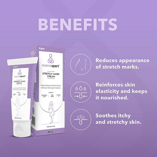 Cipla Mamaxpert Stretch Mark Cream to Reduce Stretch Marks And Scars, 60 gm