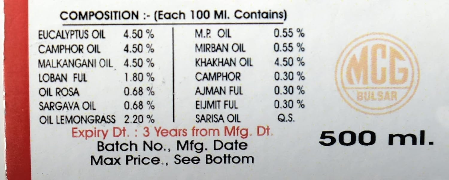 Dharasana Malis Tel Oil (65ml) For arthritis pain, sciatica, rheumatism, joint pain, back pain
