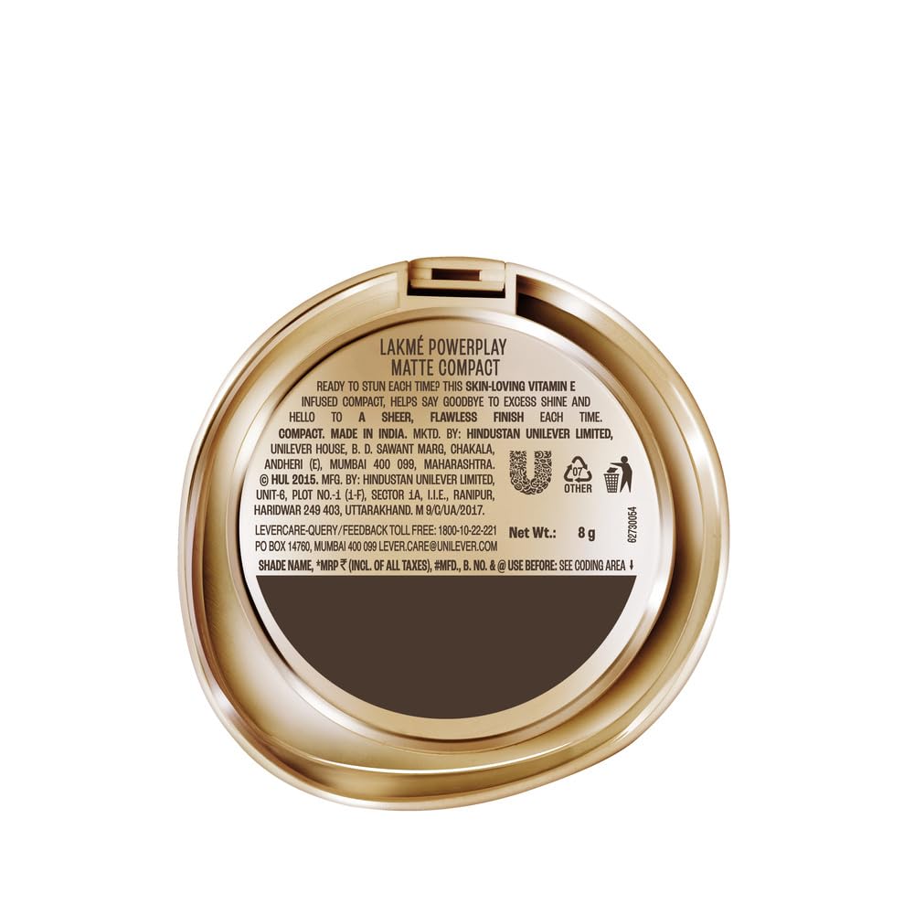 Lakme 9 to 5 Flawless Matte Complexion Compact Powder|| Melon|| Absorbs Oil|| Conceals & Gives Radiant Skin - All Day Matte Finish Face Makeup|| 8 g