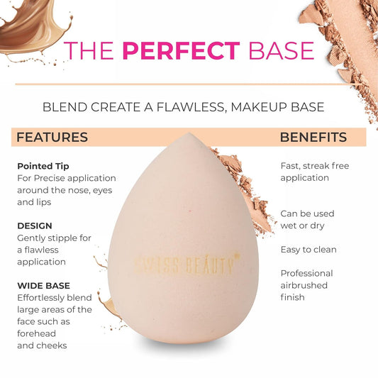Swiss Beauty Makeup Buddy Beauty Blender for Face Makeup | Reusable Multi-Use Sponge | Flawless & Airbrushed Finish | Soft & Blendable | Shade 02