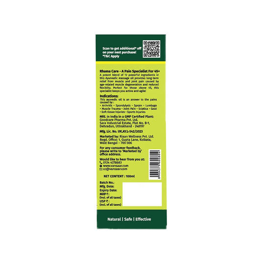 Vansaar Rhuma Care Massage Oil - 100 ml