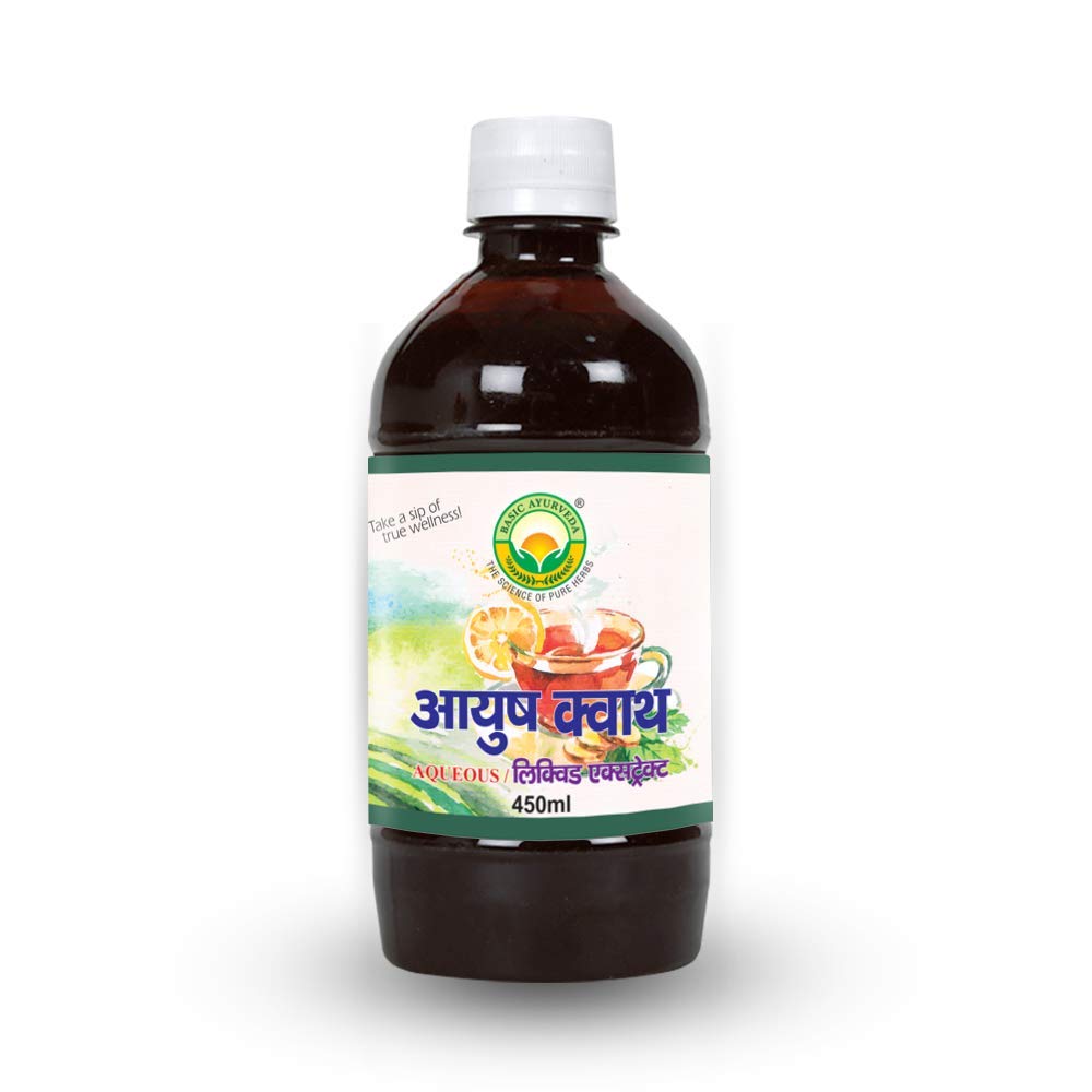 Basic Ayurveda Ayush Kwath Aqueous/Liquid Extract 450 ml For immunity, digestion, respiratory system