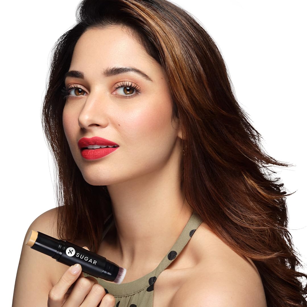 SUGAR Cosmetics Ace Of Face Foundation Stick with In-Built Brush | Full Coverage Cream Foundation for Indian Skin | Matte Finish | Lasts 24 Hours | 12gm - 07 Vanilla Latte