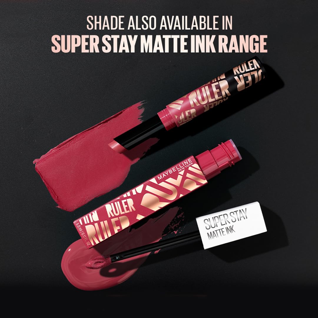 Maybelline New York SuperStay Matte Ink Liquid Lipstick - Iconic Ruler, Highly pigmented, Transfer Proof & Fade Proof. Maybelline New York SuperStay Matte Ink Liquid Lipstick Lasts Up To 16 Hour|5 ml