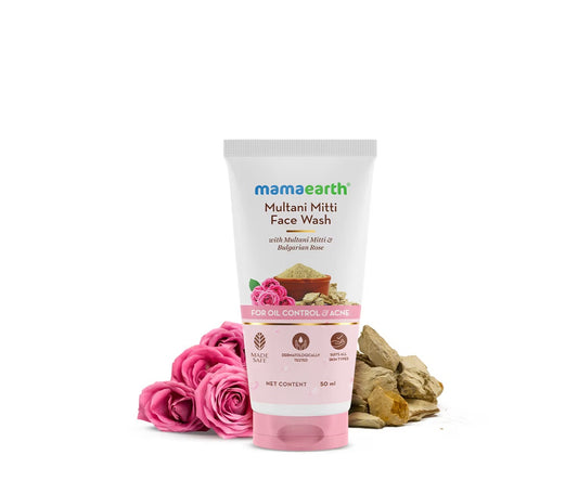 Mamaearth Multani Mitti Face Wash With Multani Mitti & Bulgarian Rose - 50 ml