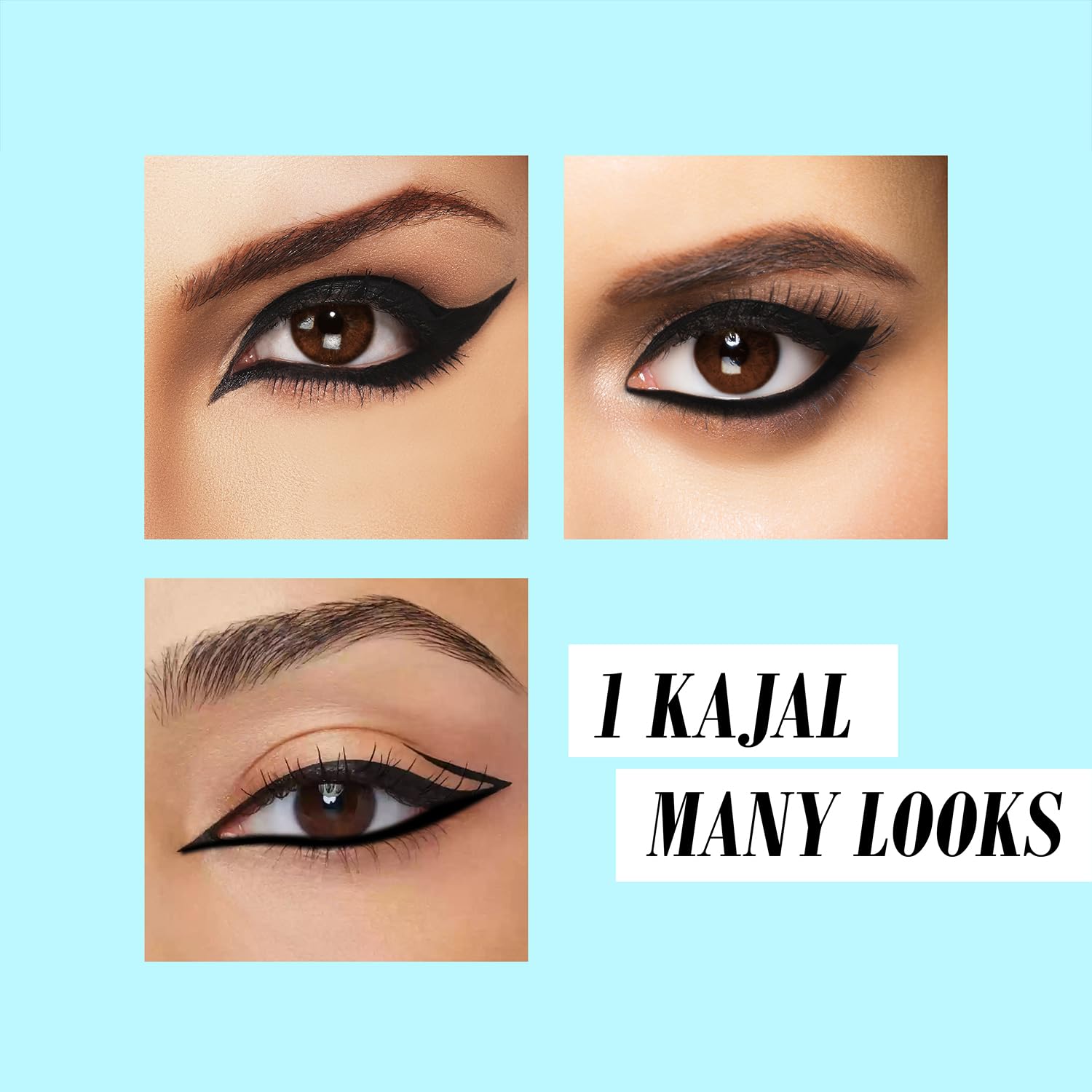 Blue Heaven 2X Intense Kajal Black Shock | Upto 36Hr Stay | Waterproof & Smudgeproof |Infused with soothing Aloe Vera | Matte Finish | Long Lasting Kajal for Women, 0.30gm
