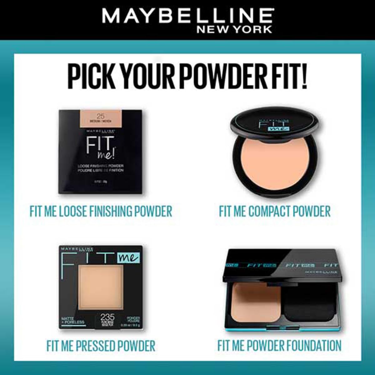 Maybelline New York fit me matte poreless up to 16H oilcontrol powder SPF32PA+++230 6G.