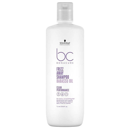 Schwarzkopf Professional Bonacure Frizz Away Shampoo with Babassu Oil For Men & Women | Cleansing & Smoothing Formula for All Hair Types (1 Ltr)