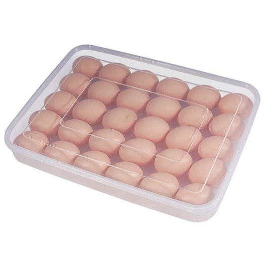 param Clear Large Capacity Portable Home Picnic Plastic Egg Box Case 24 Holder Storage Container Fridge, Egg Box for 24 Eggs, Set of 1 Pieces