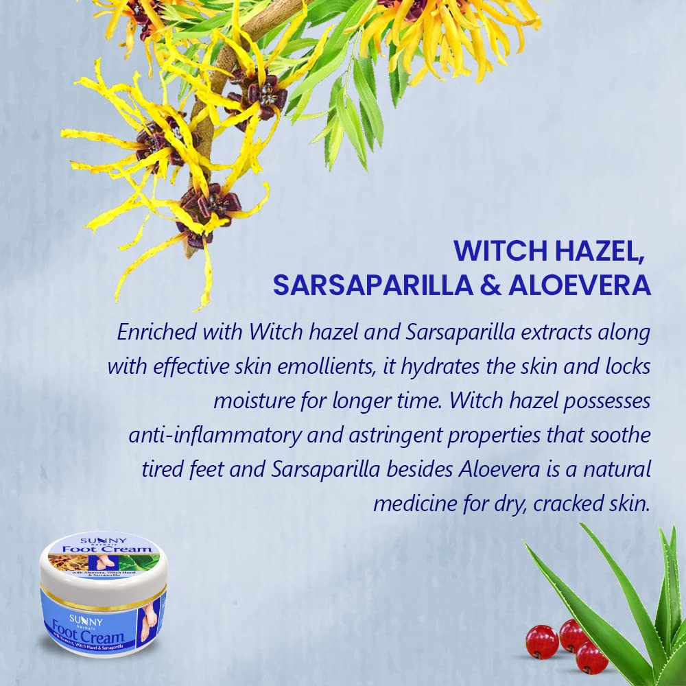 Bakson Sunny Foot Cream With Aloevera, Witch Hazel & Sarsaparilla (100g)