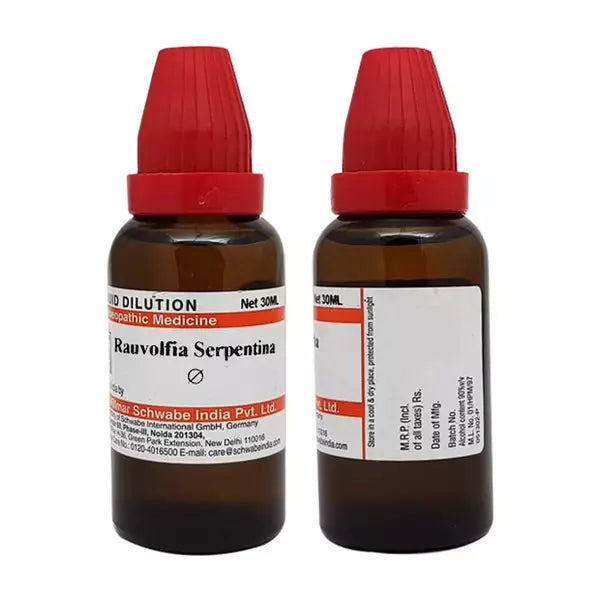 Dr Willmar Schwabe India Rauvolfia Serpentina Mother Tincture (Q) (30ml) for depression mental disorders diarrhoea high blood pressure