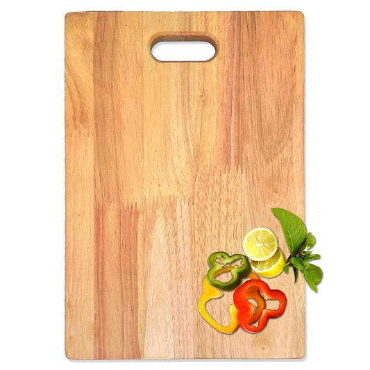 Sunshine Rubber Wood Chopping/Cutting Board Non Slip 12 Inches x 8 Inches with 0.5 Inches Thickness