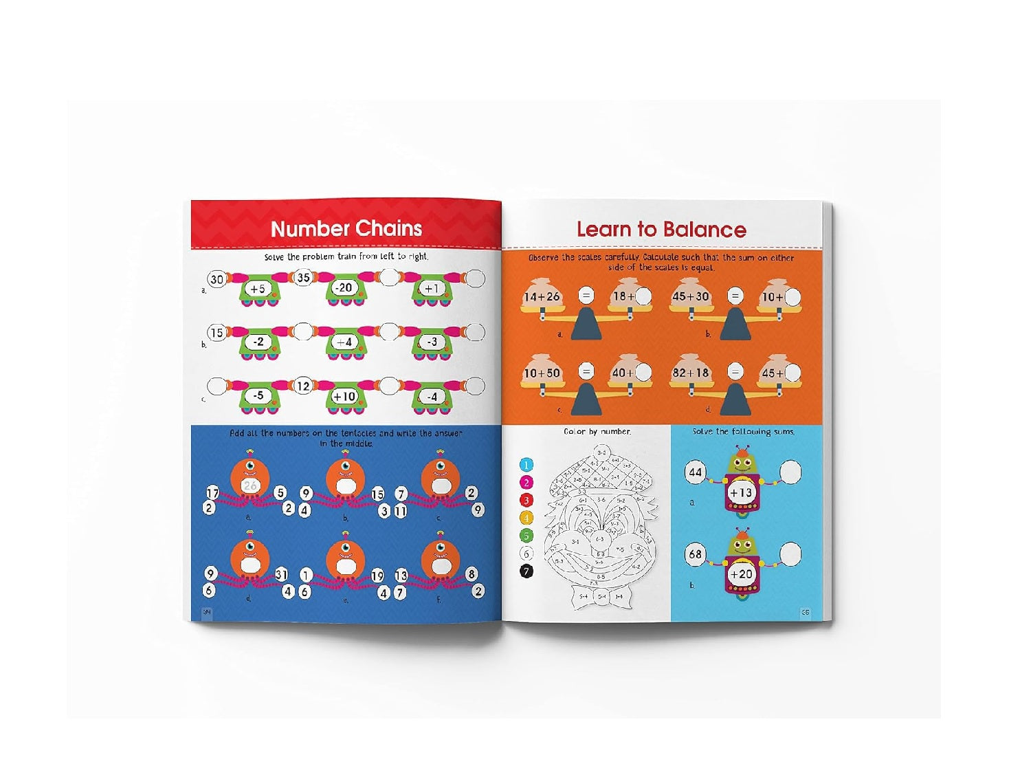 Addition and Subtraction Activity Book For Children - 80+ Activities Inside |  Paperback