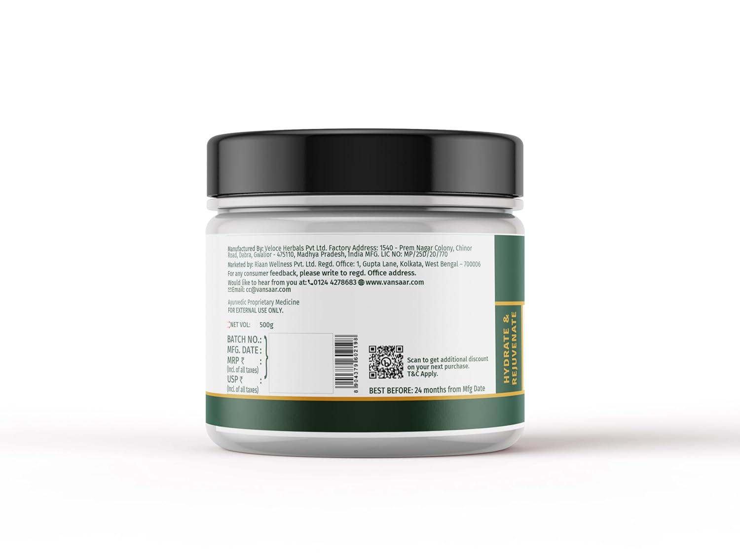 Vansaar 45+ Pure Aloe Vera Gel 500g