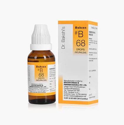 Bakson B68 Neuralgia Drops (30ml) For Nerve pains in Body, facial pain, sciatica, Muscle Twitching
