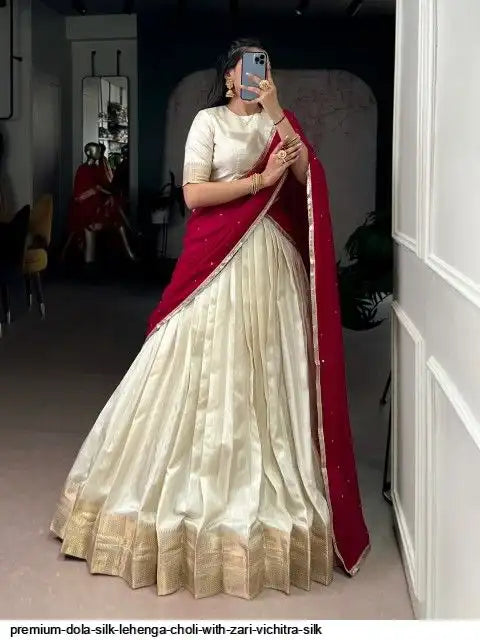 PREMIUM DOLA SILK LEHENGA CHOLI WITH ZARI VICHITRA SILK