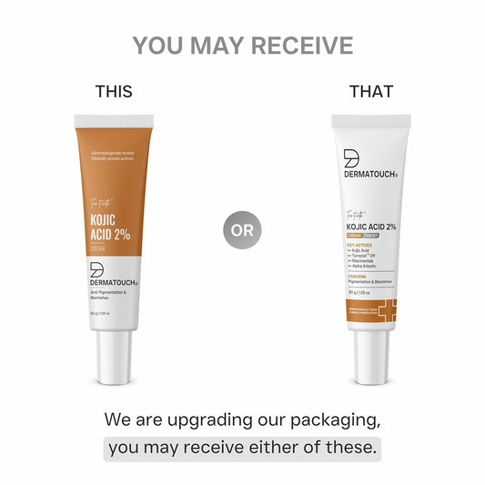 DERMATOUCH Kojic Acid 2% Brightening Cream with Niacinamide & Tyrostat | For Pigmentation, Blemishes, Dark Spots & Hyperpigmentation | Non-Greasy | Dermatologist Tested | 30g