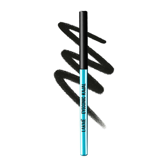 Lakme 9-5 Eyeconic Kajal, Deep Black, Smudgeproof and Waterproof that lasts upto 24H, for 2x dark pigment, 0.35g
