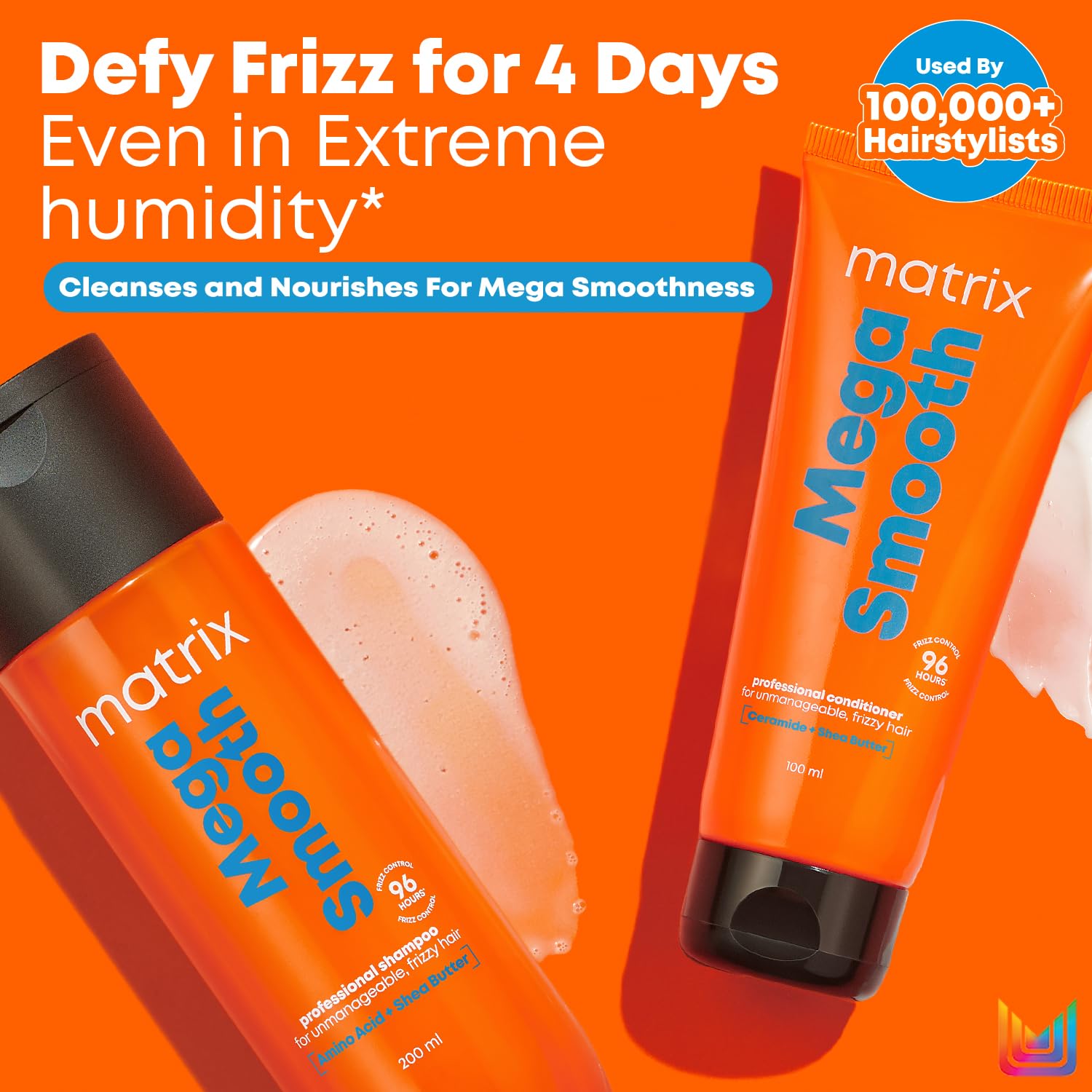 Matrix Mega Smooth Shampoo and Conditioner Combo with Shea Butter 200ml + 100ml