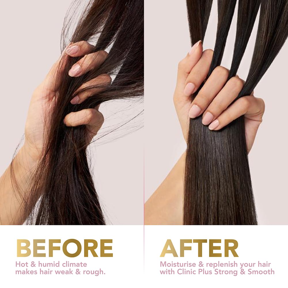 Clinic Plus Strength & Smooth Shampoo, Fenugreek Protein + Hibiscus for Hair Strengthening and Smoother Hair, 650 ml