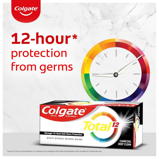 Colgate Total Whole Mouth Health, Antibacterial Toothpaste, 120gm (Charcoal Deep Clean)