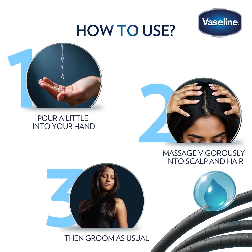 Vaseline Hair Tonic & Scalp Conditioner | Smoothes Hair | Locks In Moisture | Non-Greasy Shine | 200 ML
