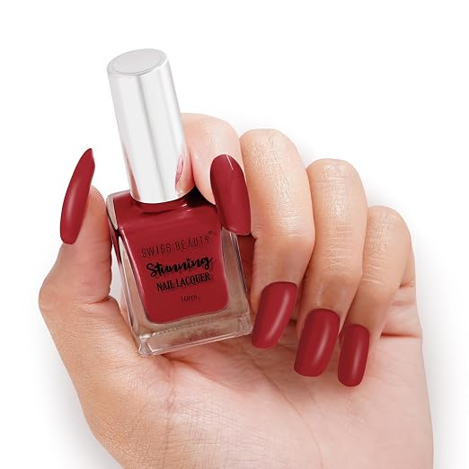 SWISS BEAUTY Stunning Matte Finish Nail Lacquer | Chip Resistant, Quick Drying Nail Paint | Highly Pigmented With High Shine Nail Polish | Shade - New York Minute, 10ml