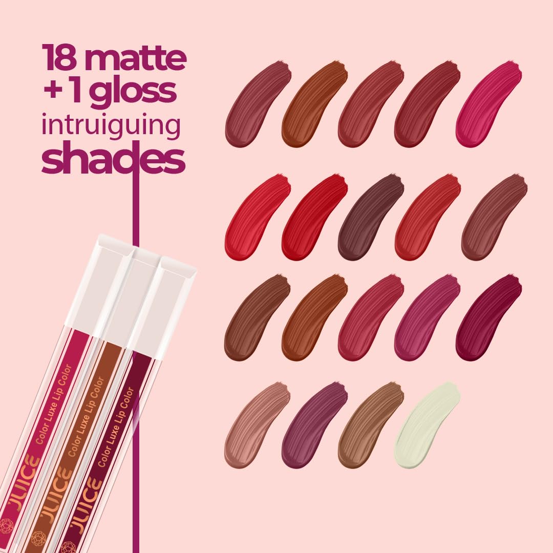 Juice Cosmetics Matte Luxe Lipstick - Vitamin E Enriched, Smudge-Free with Bio Retinol, Moisturizing Lock Technology, SPF 15, Long-Lasting (Sultry Burgundy - M04)