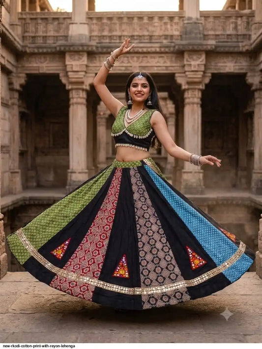 NEW RKODI COTTON PRINT WITH REYON LEHENGA 2
