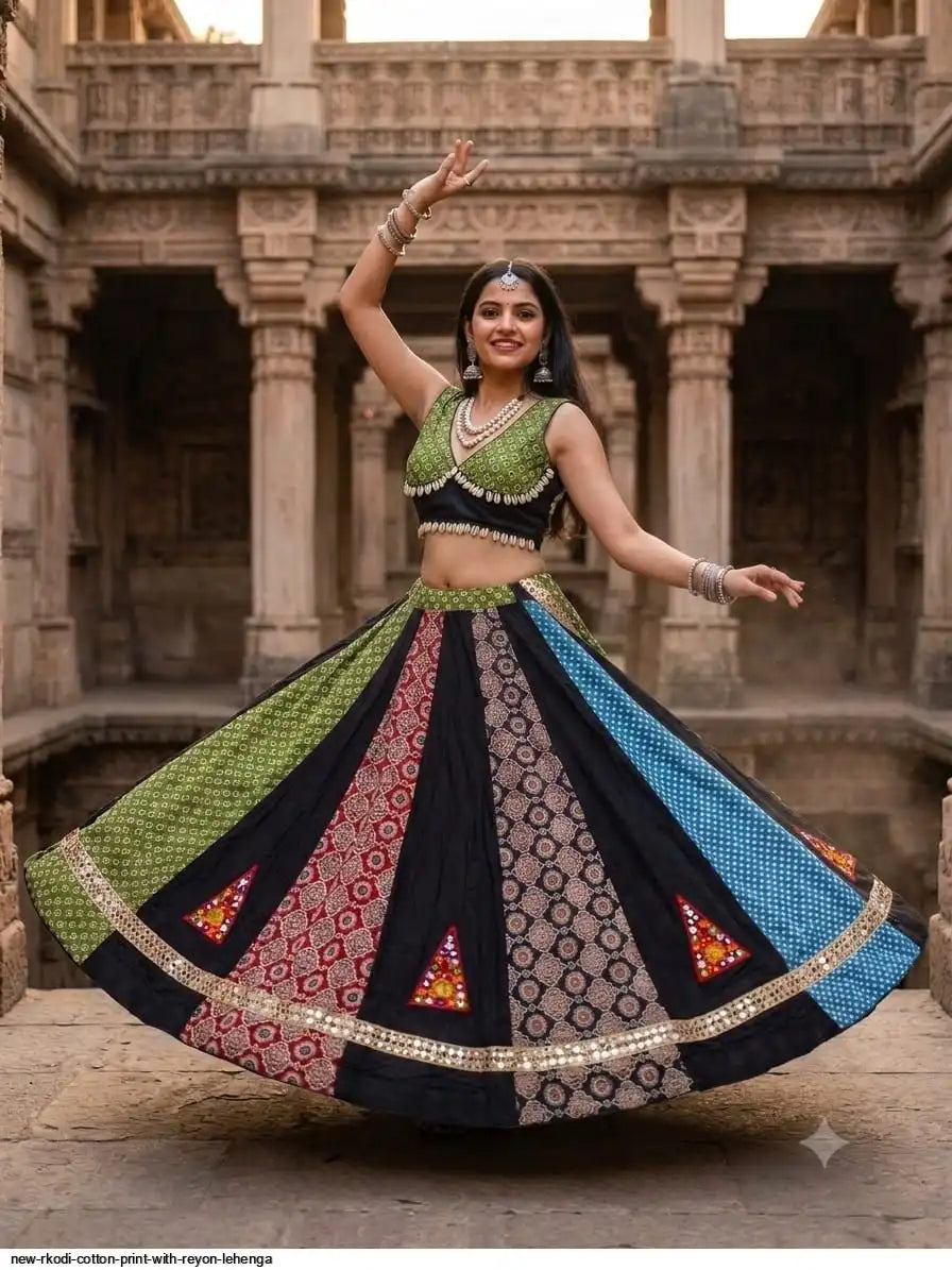 NEW RKODI COTTON PRINT WITH REYON LEHENGA 2