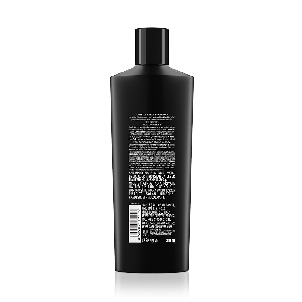 TRESemme Lamellar Gloss Shampoo 340 ml, With Amino Gloss Complex |