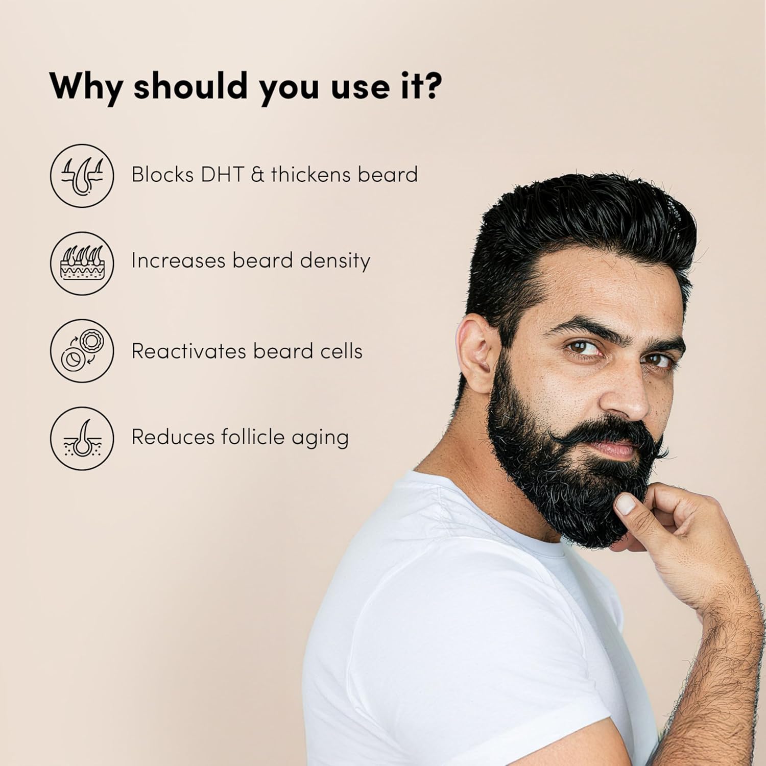 Man Matters BeardGro Beard Growth Serum for Men 30ml | 4% Anagain, 2% Aminexil, 1% Rosemary | Reduces Patchy Beard, Promotes Thicker Beard Growth | Lightweight and Fast Absorption