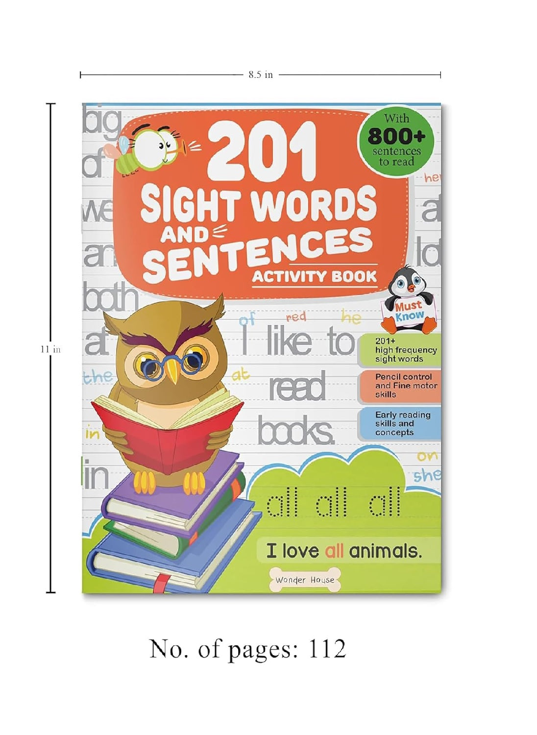 201 Sight Words and Sentences: Activity Book for Children | Paperback