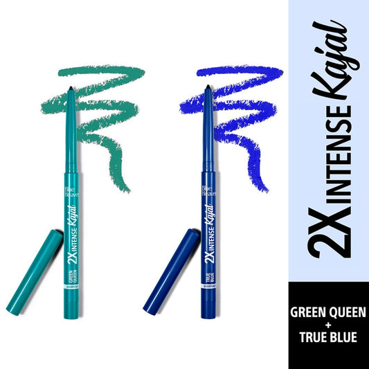 Blue Heaven Combo Of Soft Kajal (Blue) & Soft Kajal (Green), Matte Finish